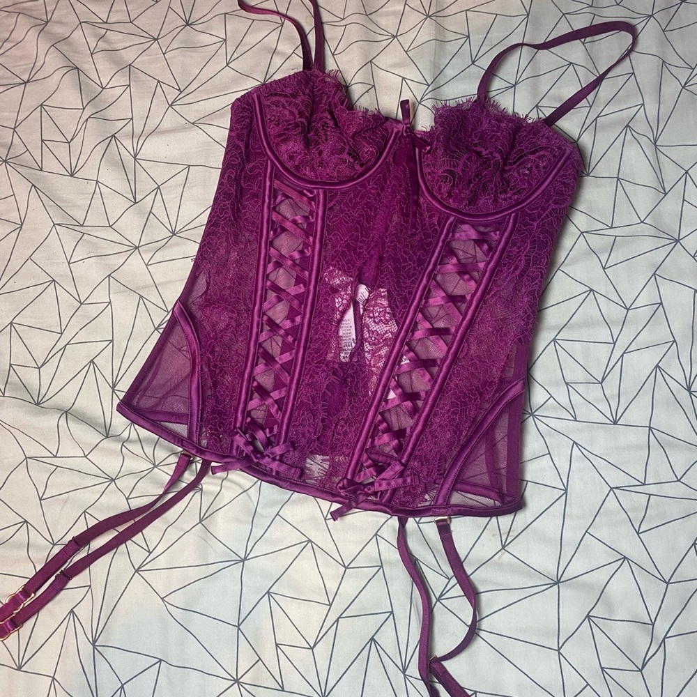 Women's Purple Lace Corset Top